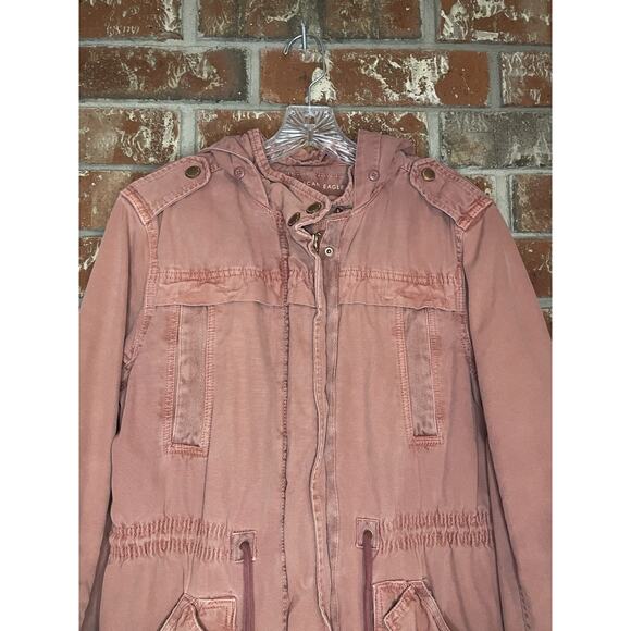 American Eagle Outfitters Jacket Utility Hooded Full Zip Mauve Women's Size S - Picture 2 of 7